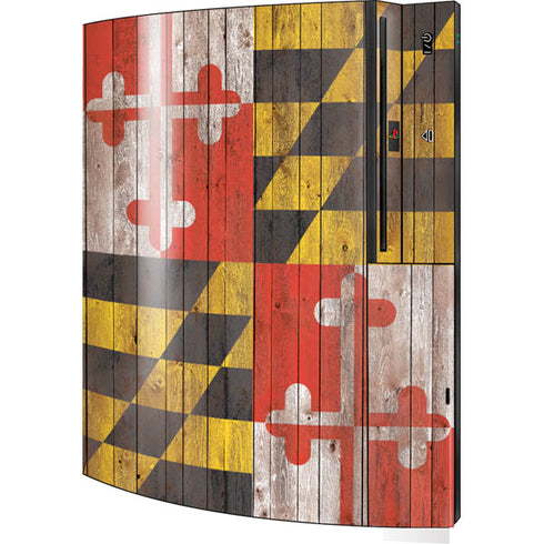 Maryland Flag Dark Wood Playstation 3 & PS3 Skin